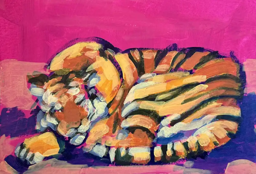 Tiger (ganz müde) Kostenloser Rückversand