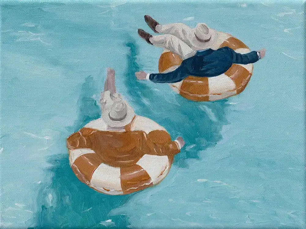Abverkauf casually swimming - fine art print/Kunstdruck